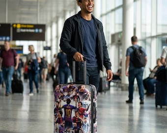 Pokrowiec na bagaż kolażowy Lionel Messi | Pokrowiec na walizkę podróżną piłkarza