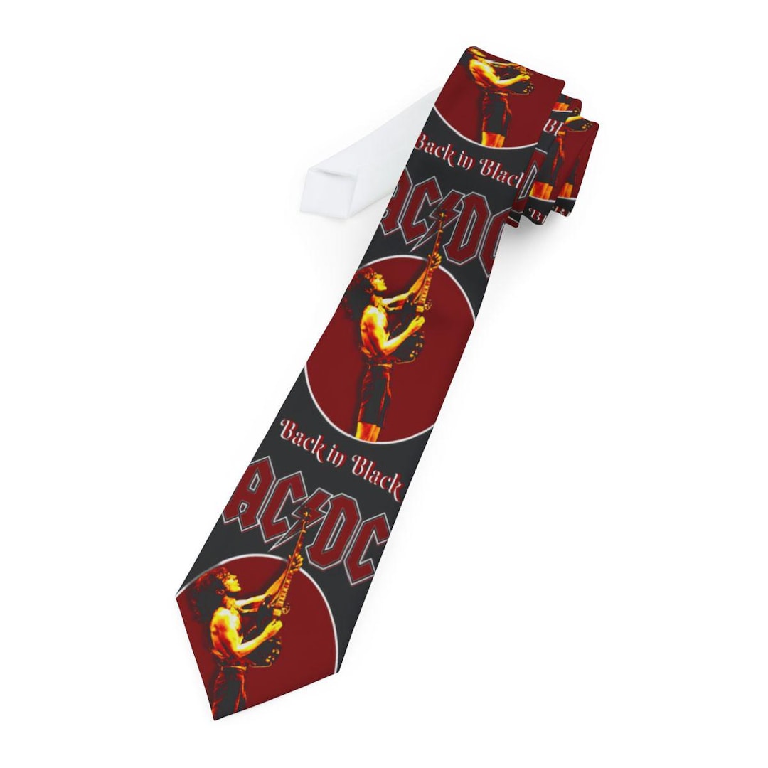 AC/DC Back in Black Necktie | Rock Band Guitarist Design - Etsy