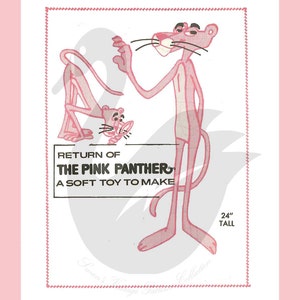 Reproduction Pink Panther 24&quot; Cloth Doll Sewing Pattern PDF