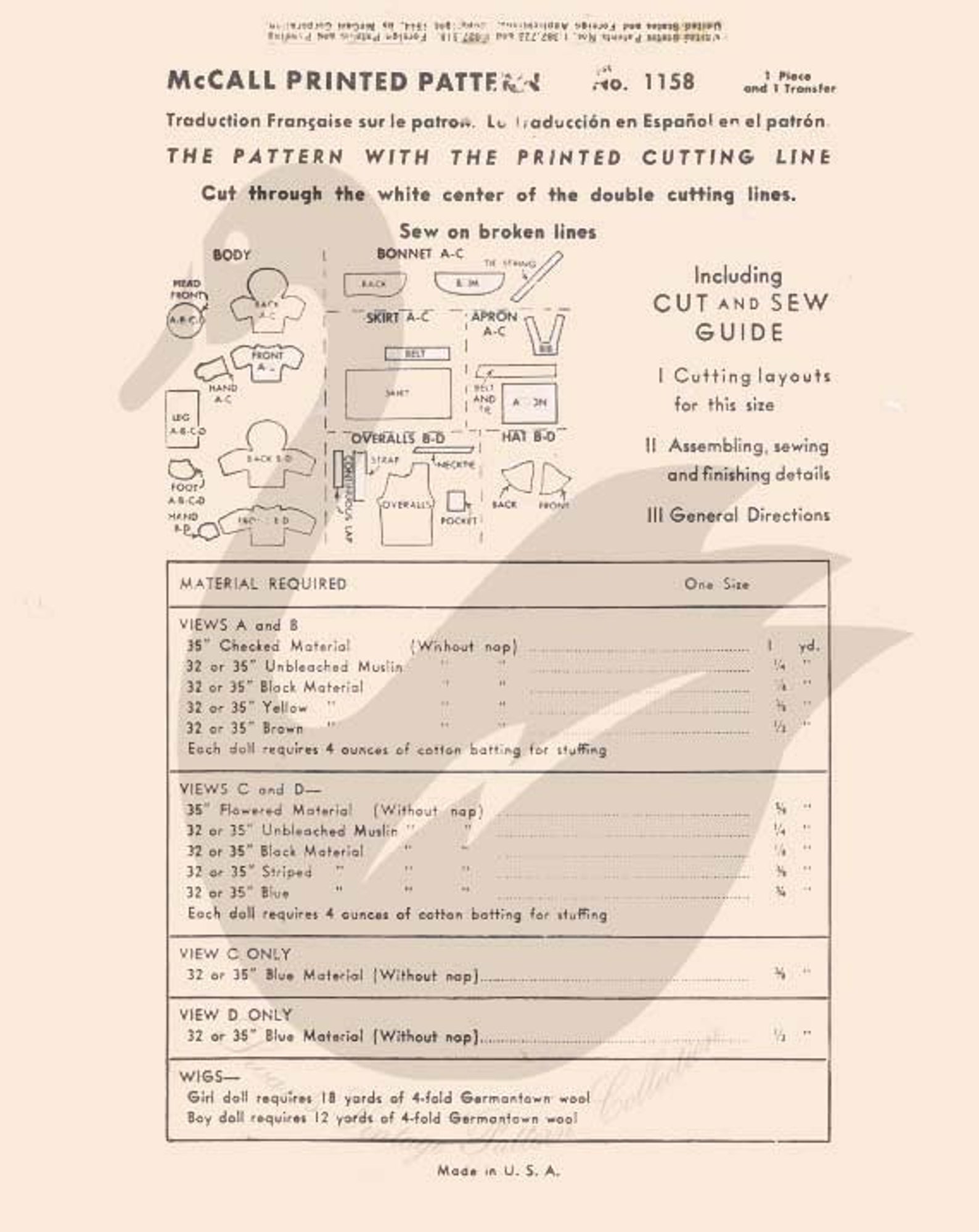 Sam's Rags Vintage Sam & Sue Rags Dolls and Clothes Sewing Pattern M1158 - PDF - Etsy