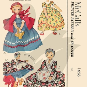 Reproduction Red Riding Hood Topsy Turvy Doll sewing Pattern 15" Tall PDF