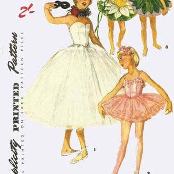 Patron de couture de reproduction de costume de tutu de ballet S4863 Taille 8 - PDF