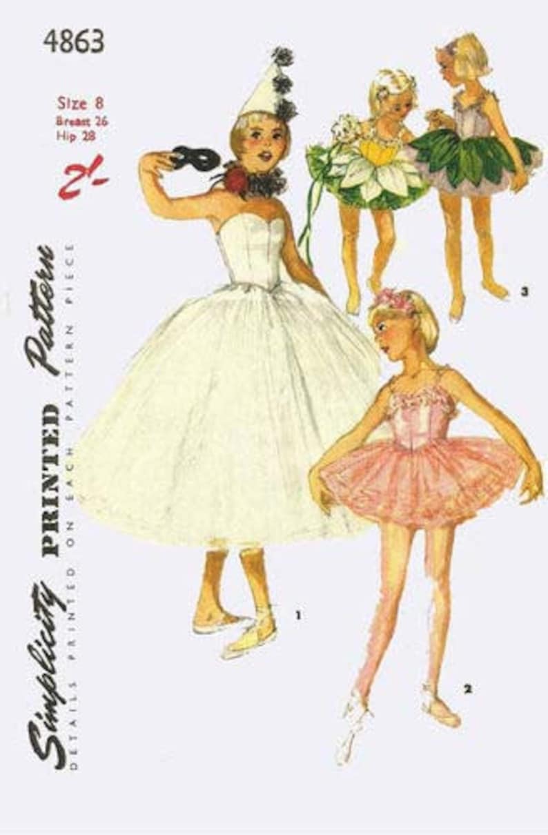 Reproduction Ballet Tutu Costume Sewing Patterns S4863 Size 8 Etsy