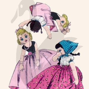 Reproduction Vintage Peasant Topsy Turvy Doll Sewing Pattern A8455 PDF