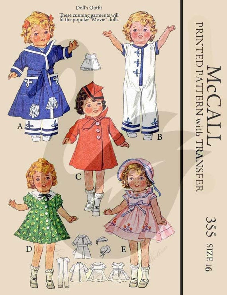 Reproduction Vintage Shirley Temple Doll Sewing Pattern Etsy