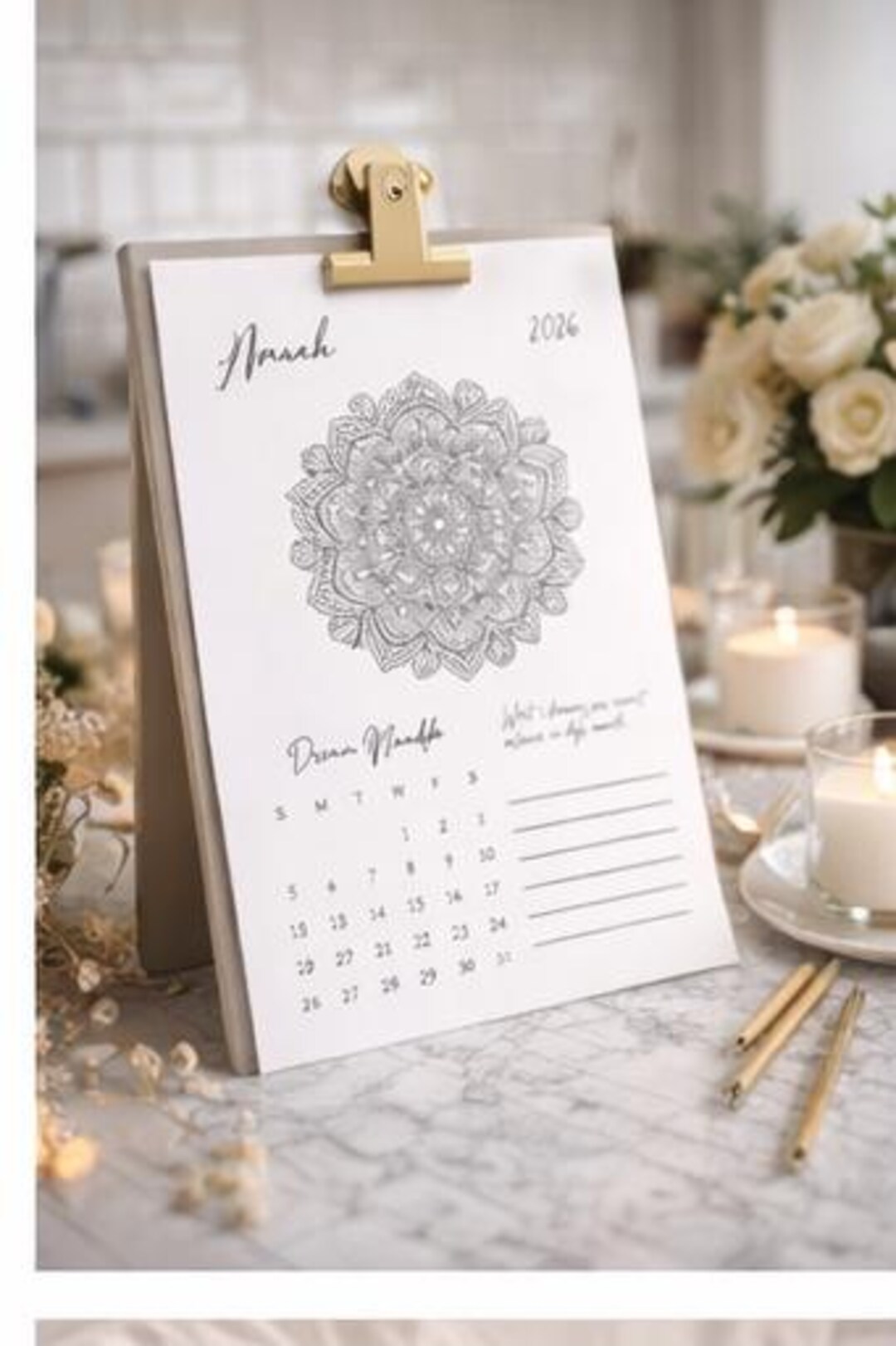 Mandala Coloring Calendar – Printable Yearly Planner, Mindfulness Art ...