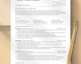 ATS-vriendelijke cv-sjabloon voor Word, Pages en Google Documenten | Modern, strak, eenvoudig te bewerken | CV-sjabloon direct downloaden