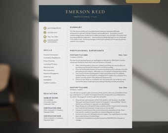 Sjabloon CV voor leidinggevenden | Professioneel cv-sjabloon | Google Documenten, Word en Pages | ATS-vriendelijk, bewerkbaar, inclusief begeleidende brief