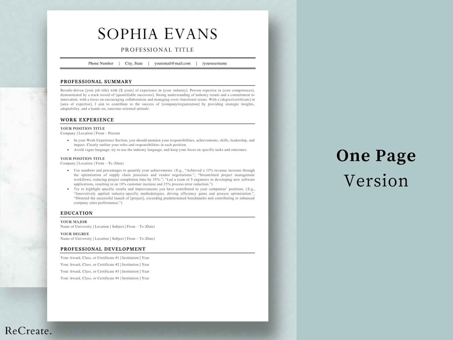 Professional 2026 Resume Template MS Word | Cover Letter & References ...