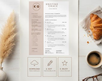 CV-sjabloon Word, Google Documenten, professioneel CV, CV-sjabloon, modern CV, minimalistisch CV, CV CV, CV-sjabloon