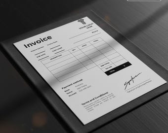 Factuursjabloon (US Letter) – invulbare pdf en bewerkbaar canva | Professioneel factureringsformulier voor kleine bedrijven | CF001
