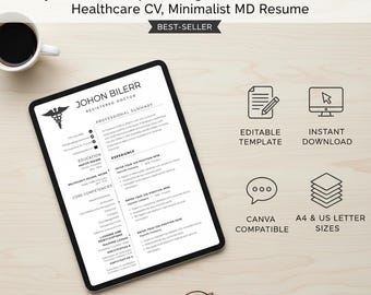 Sjabloon CV voor arts | CV-sjabloon arts | ATS-vriendelijk, modern cv voor chirurgen