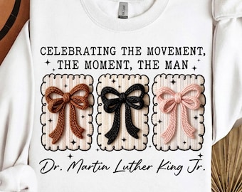 MLK Day Png, loquet crochet fil Black History Coquette Png, célébrant la conception de citation de mouvement, fil Faux Black History Month PNG