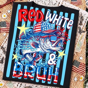 PNG vermelho, branco e preto, PNG de pesca do 4 de julho, PNG de pesca de robalo, PNG de bandeira americana de robalo, design de menino para o 4 de julho, PNG patriótico de menino, PNG de pescador