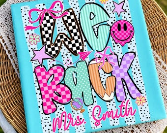 We Back Custom Teacher Name Png, Dalmatian Coquette Bow Teacher Png, Personalized Teacher Png, Back To School Png, Teacher Life Png