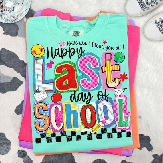 Happy Last Day of School Png, Teacher Last Day Png, Good Bye School Png, Checkerboard School Png, End of School Png, Digital Download