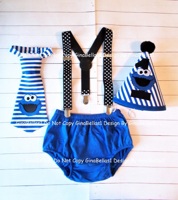 cookie monster cake smash outfit