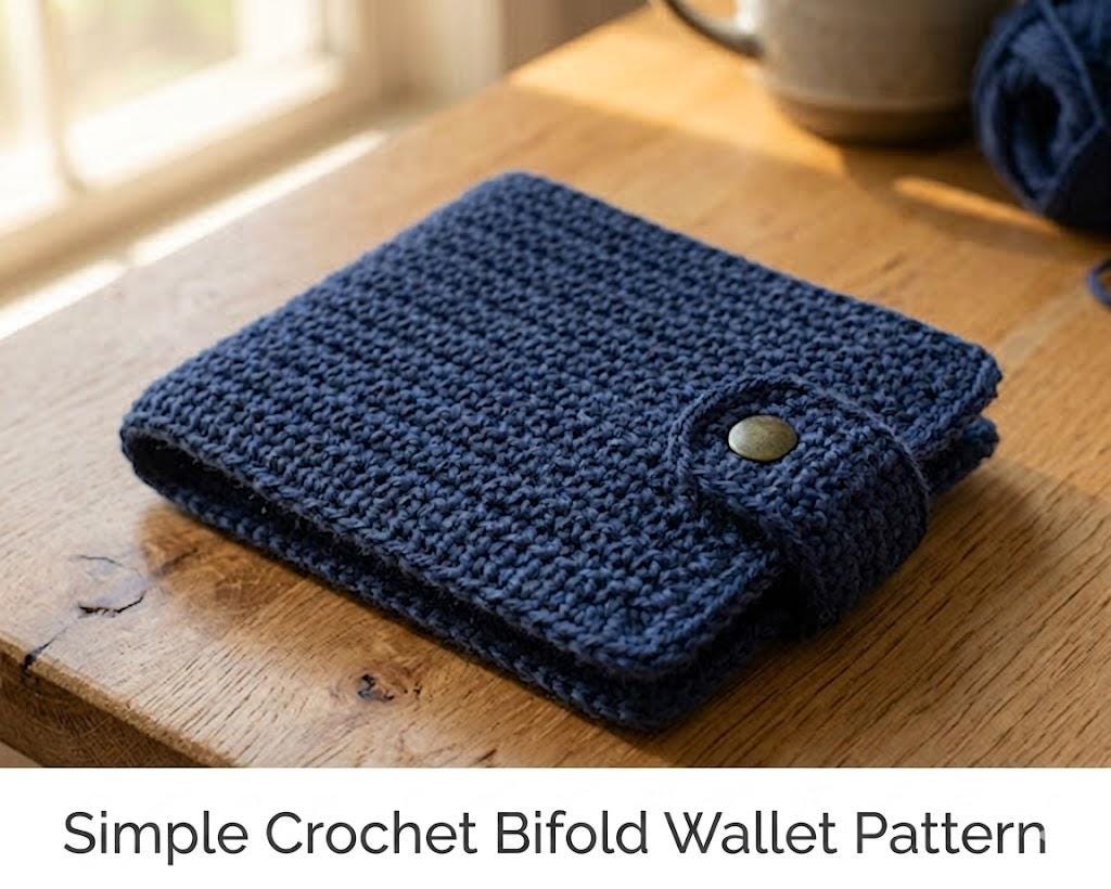 40 Small Purse Crochet Patterns for Chic, Portable Bags and Mini Accessories 10 Simple Crochet Bifold Wallet easy beginner tutorial