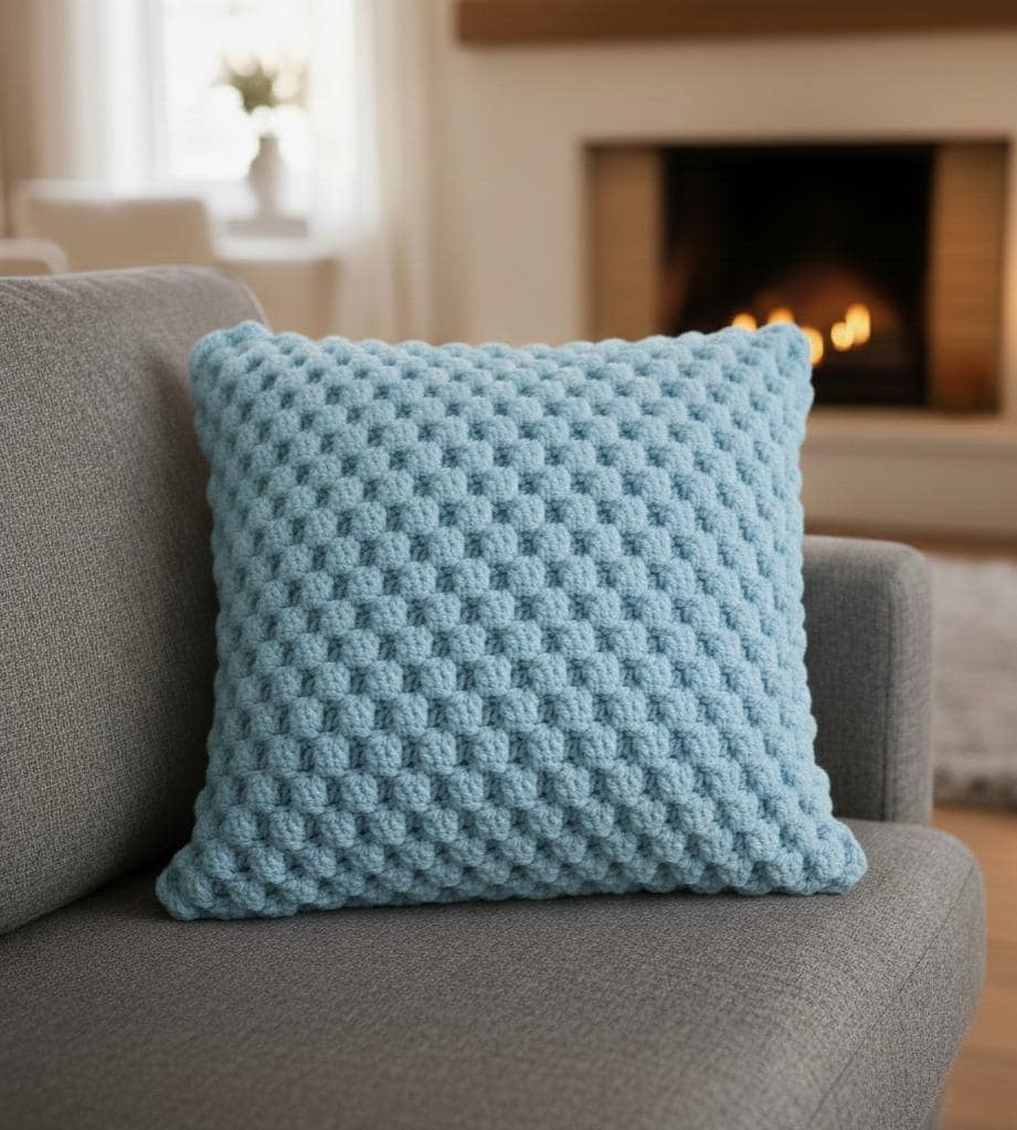 Waffle Stitch Crochet Pillow Cover Pattern Textured