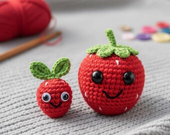 イチゴのあみぐるみ編み図 – 食べ物・果物（PDFパターン） - Etsy 日本