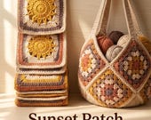 Sunset Patch Crochet Tote Bag Pattern PDF | granny square tote tutorial | printable instructions