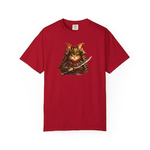 Comfort Colors® Samurai Cat Shirt, Japanese Warrior Cat T-Shirt, Anime Cat Samurai Graphic Tee, Vintage Style Cat Shirt, Gift for Cat Lovers image 14