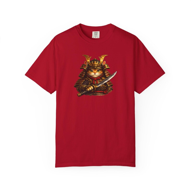 Comfort Colors® Samurai Cat Shirt, Japanese Warrior Cat T-Shirt, Anime Cat Samurai Graphic Tee, Vintage Style Cat Shirt, Gift for Cat Lovers image 14