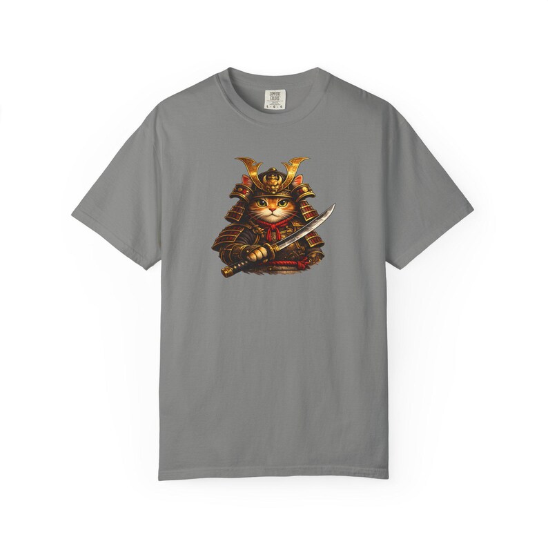 Comfort Colors® Samurai Cat Shirt, Japanese Warrior Cat T-Shirt, Anime Cat Samurai Graphic Tee, Vintage Style Cat Shirt, Gift for Cat Lovers image 13