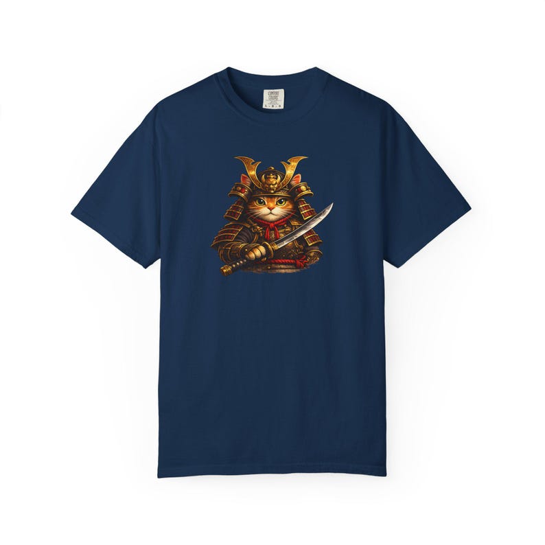 Comfort Colors® Samurai Cat Shirt, Japanese Warrior Cat T-Shirt, Anime Cat Samurai Graphic Tee, Vintage Style Cat Shirt, Gift for Cat Lovers image 15