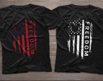 Mickey Freedom Flag Circle T-shirt Disney Shirt for Family - Etsy