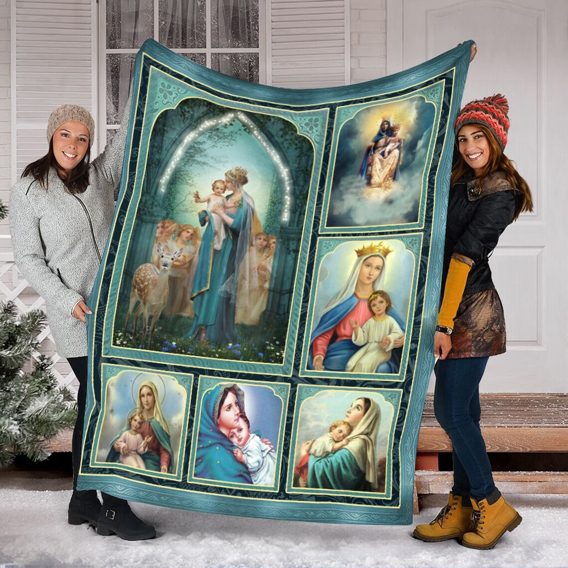Mother Mary and Baby Jesus Blanket Blanket Christmas Gift Etsy