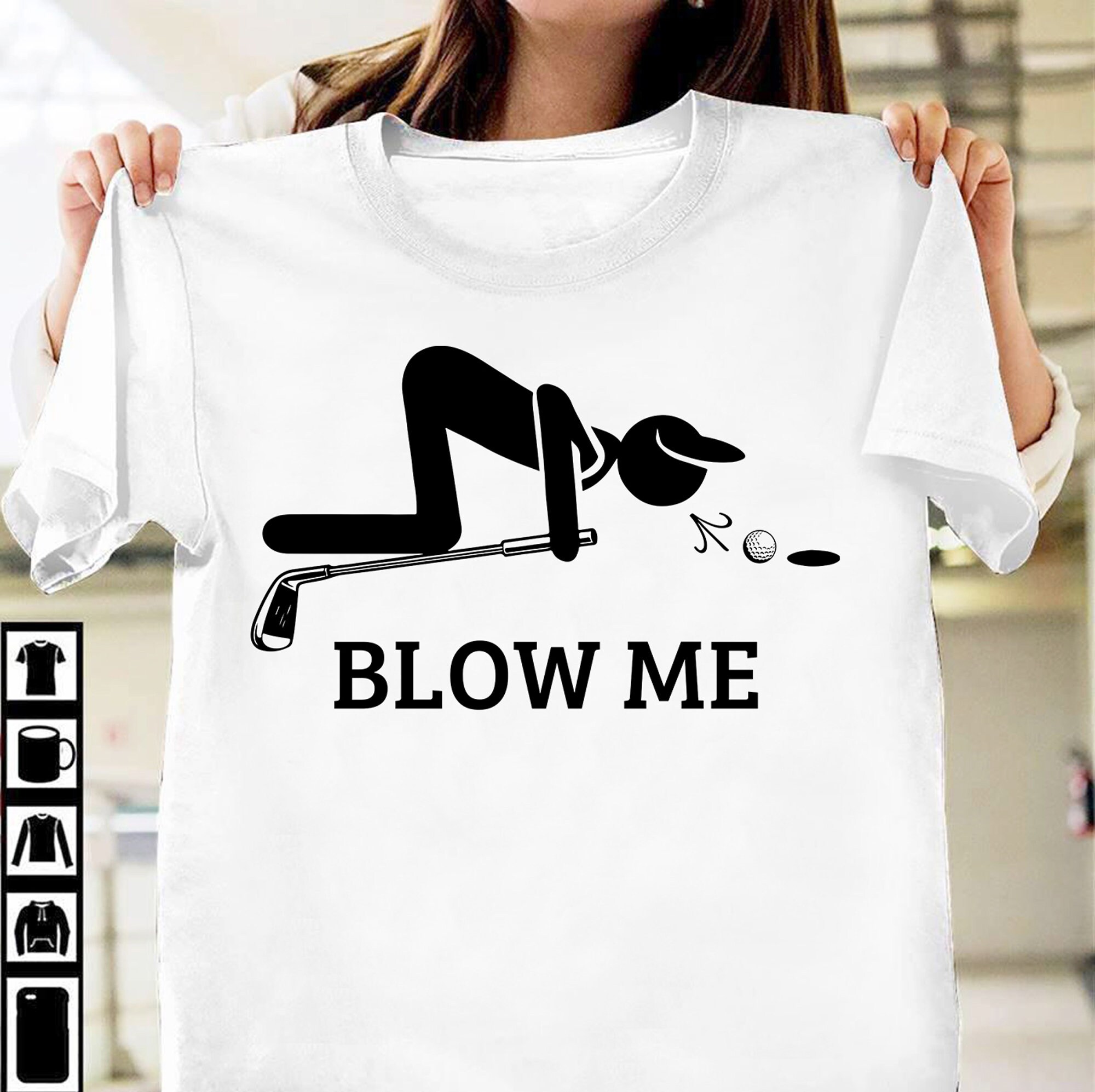 Blow Me Birdie Dad Golfer Humor Tshirt 