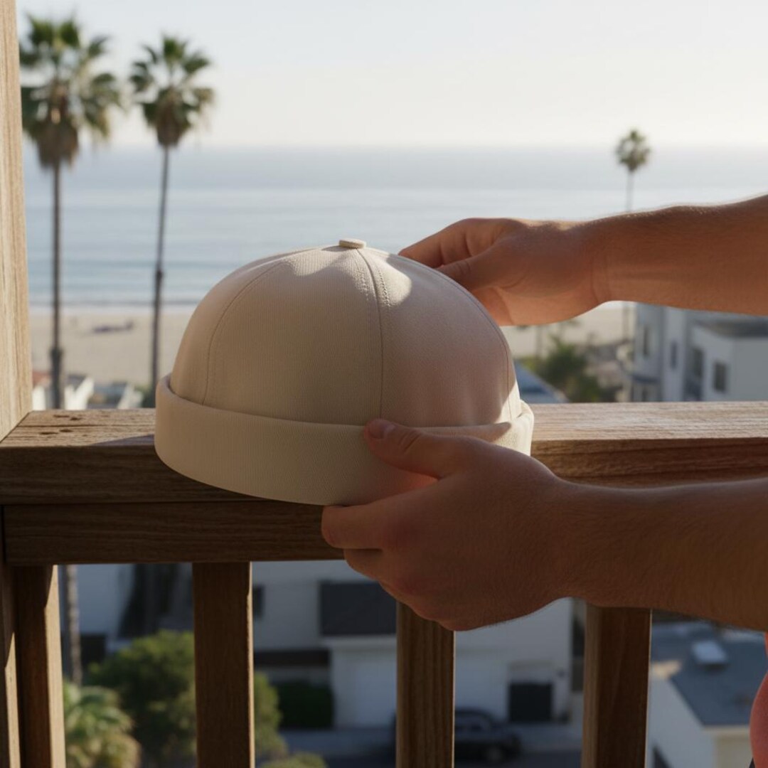Employee Shell Hat Custom Brimless Sailor Hat With Logo, Minimal Work Cap for Restaurant ...
