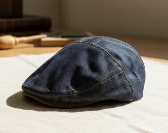 Boina vaquera vintage, gorra plana de trabajo retro, gorra vaquera informal para uso diario, regalo elegante para mamá y seres queridos.