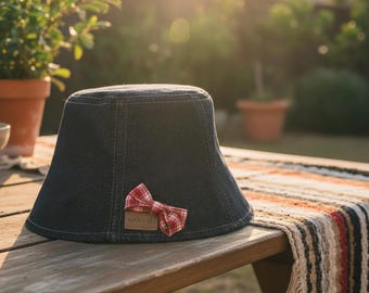 Sombrero vaquero con lazo para mujer, bonito sombrero vaquero informal de pescador, regalo de San Valentín para ella, cálido regalo para el Día de la Madre, sombrero de verano para todos los días.