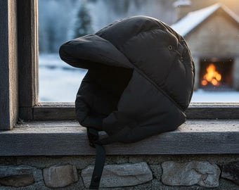 Gorro de invierno de plumón con orejeras y visera, gorro de aviador acolchado y ultracálido, regalo acogedor para el frío para mamá en Año Nuevo.