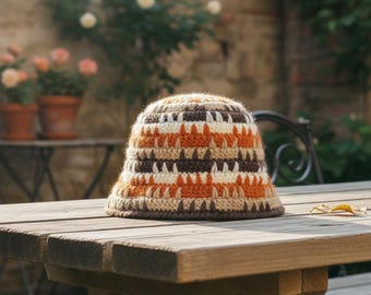 Gorro de punto con bloques de color, cálido, estilo crochet, para invierno, suave y acogedor, para uso diario, regalo de San Valentín, regalo de Año Nuevo, regalo considerado para mamá.