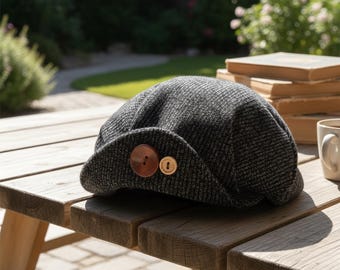 Gorra de vendedor de periódicos con botones vintage, estilo retro, de ocho paneles, con ala suave, informal, elegante, para uso diario, regalo de San Valentín, regalo de Año Nuevo para mamá.