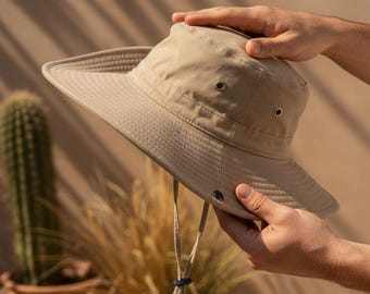 Sombrero de senderismo personalizable con logotipo, regalo para el Día de la Madre o Año Nuevo, sombrero de ala ancha con protección solar para actividades al aire libre.