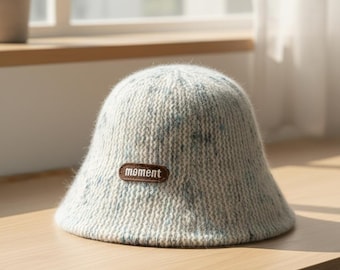 Gorro de pescador de punto colorido, cálido y suave, estilo minimalista, regalo de San Valentín, regalo de Año Nuevo, gorro acogedor para mamá.