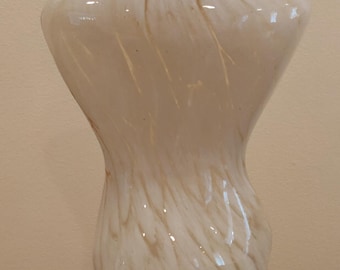 Jarrón vintage de 35,5 cm con torso femenino de cristal de Murano en espiral