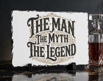 The Man The Myth The Legend Slate Desk Plaque | Desk Sign, Groomsmen Decor