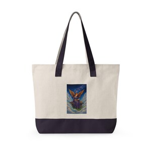 Angel Reading Illustration Zippered Tote image 17