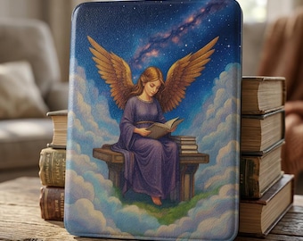 Reading Angel Kindle Case | Angel Wings, Clouds, Books