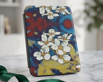 White Blossoms Kindle Case | Floral Floral Print Cover