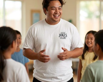 Dad Jokes Club T-shirt Small Chest Logo Funny Dad Humor Tee
