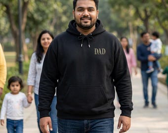 DAD Hoodie Minimalist Father Typography Sweatshirt