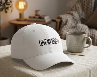 Flexfit hat Embroidered Baseball Cap: Love My Kids Heart – Casual Mother's Day Gift