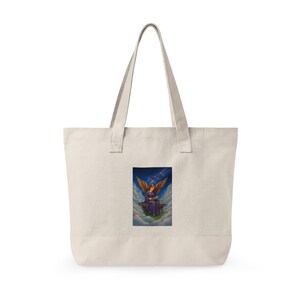 Angel Reading Illustration Zippered Tote image 11