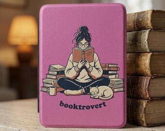 Booktrovert Girl Rose PU Leather Kindle Case for Paperwhite 7" Models